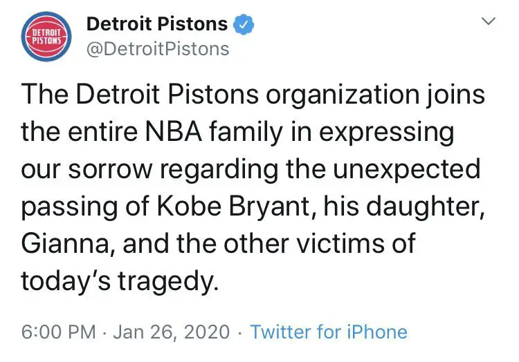 Detroit Pistons, Kobe Bryant