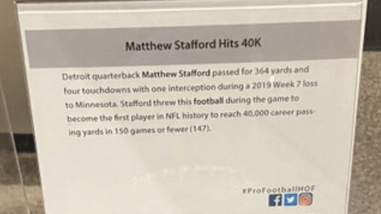 Matthew Stafford, Hall of Fame