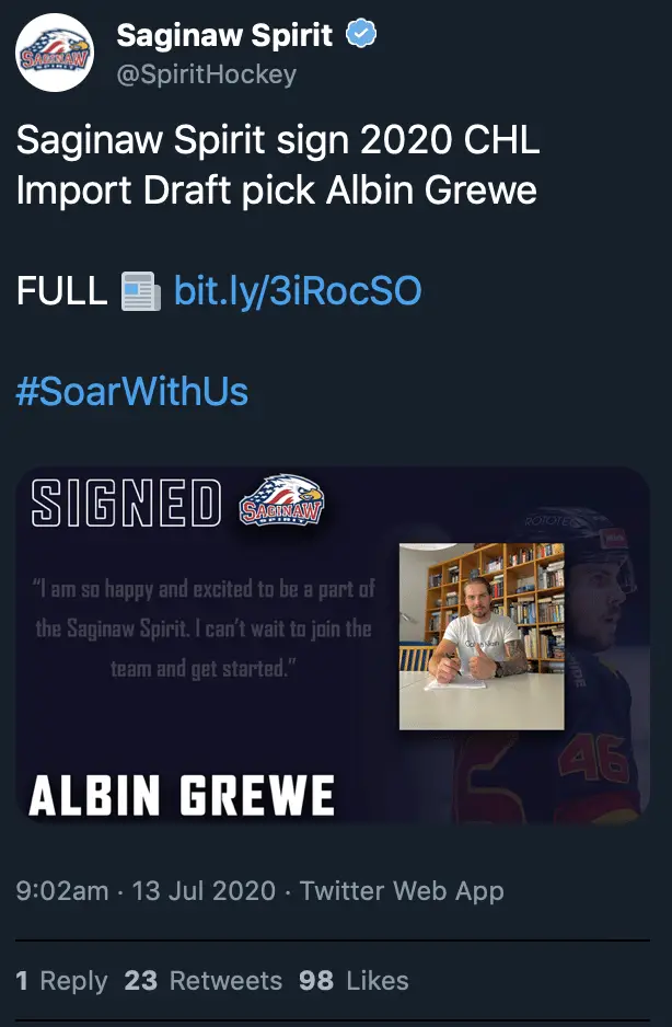 Detroit Red Wings, Albin Grewe