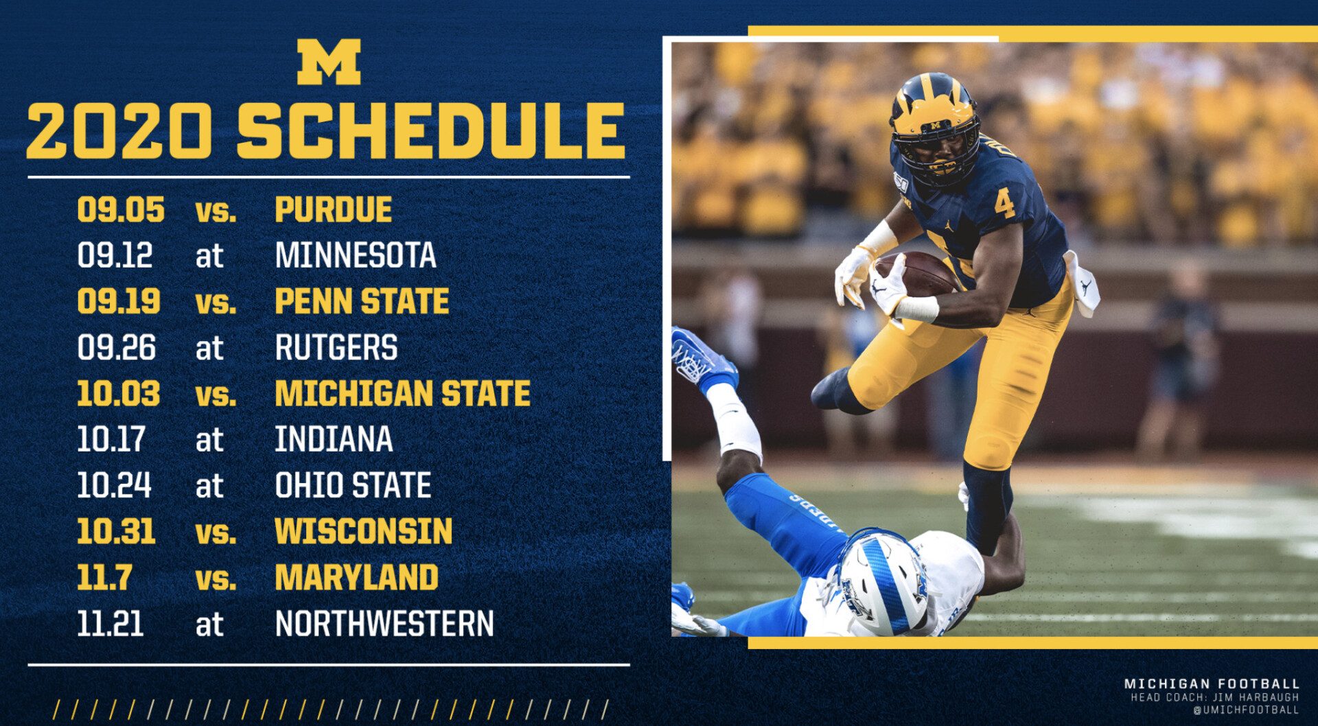 U of M Michigan's 2020 football schedule includes October game vs
