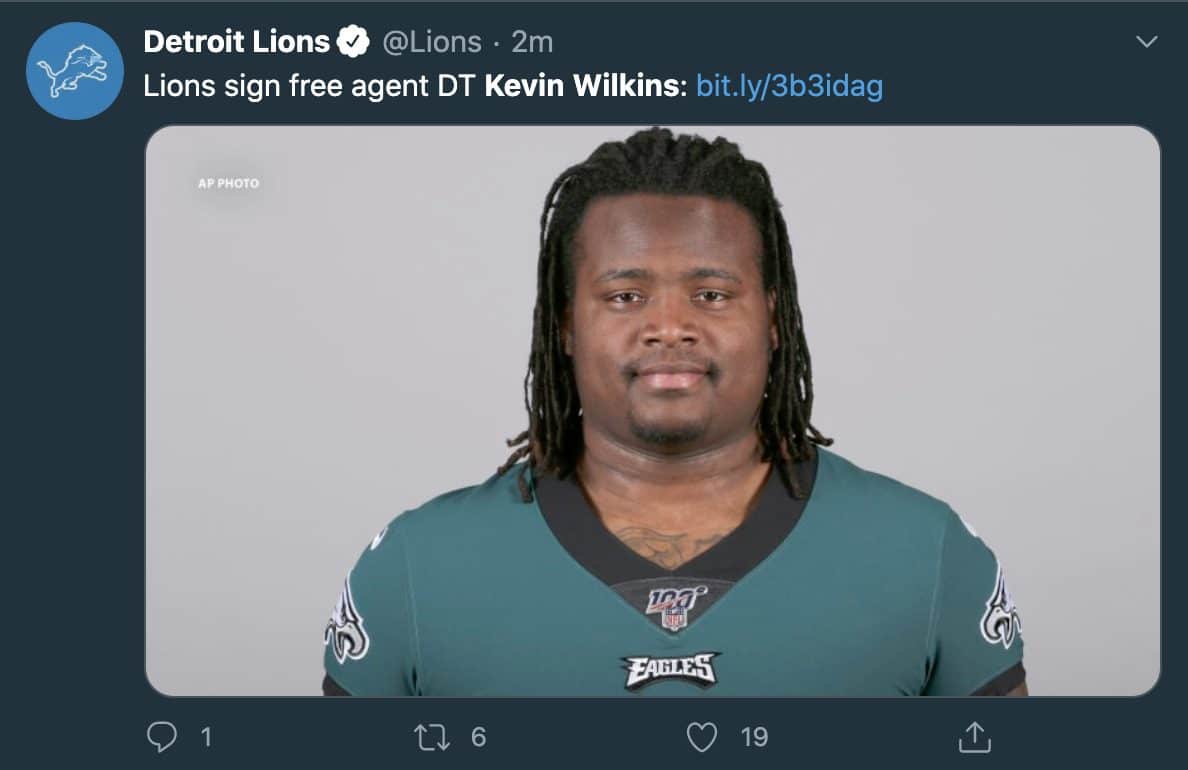 Kevin Wilkins, Detroit Lions