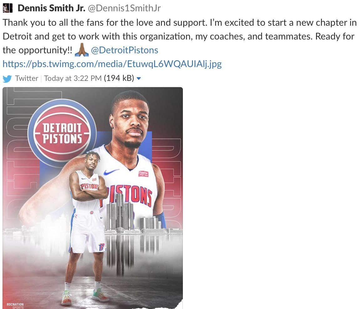 Dennis Smith Jr., Detroit Pistons , Detroit Pistons