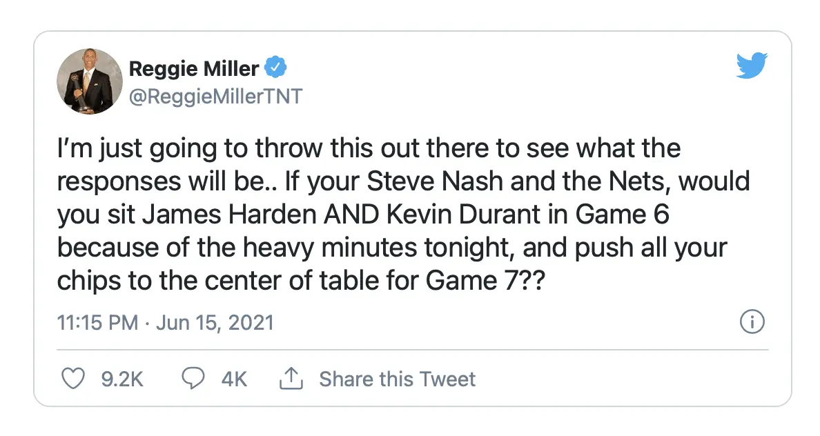 Reggie Miller, Brooklyn Nets