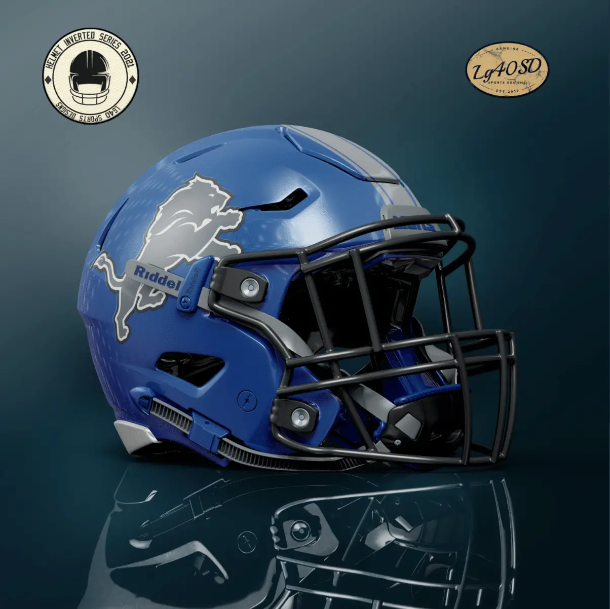 Lions concept helmets. Two different color schemes. Which one is