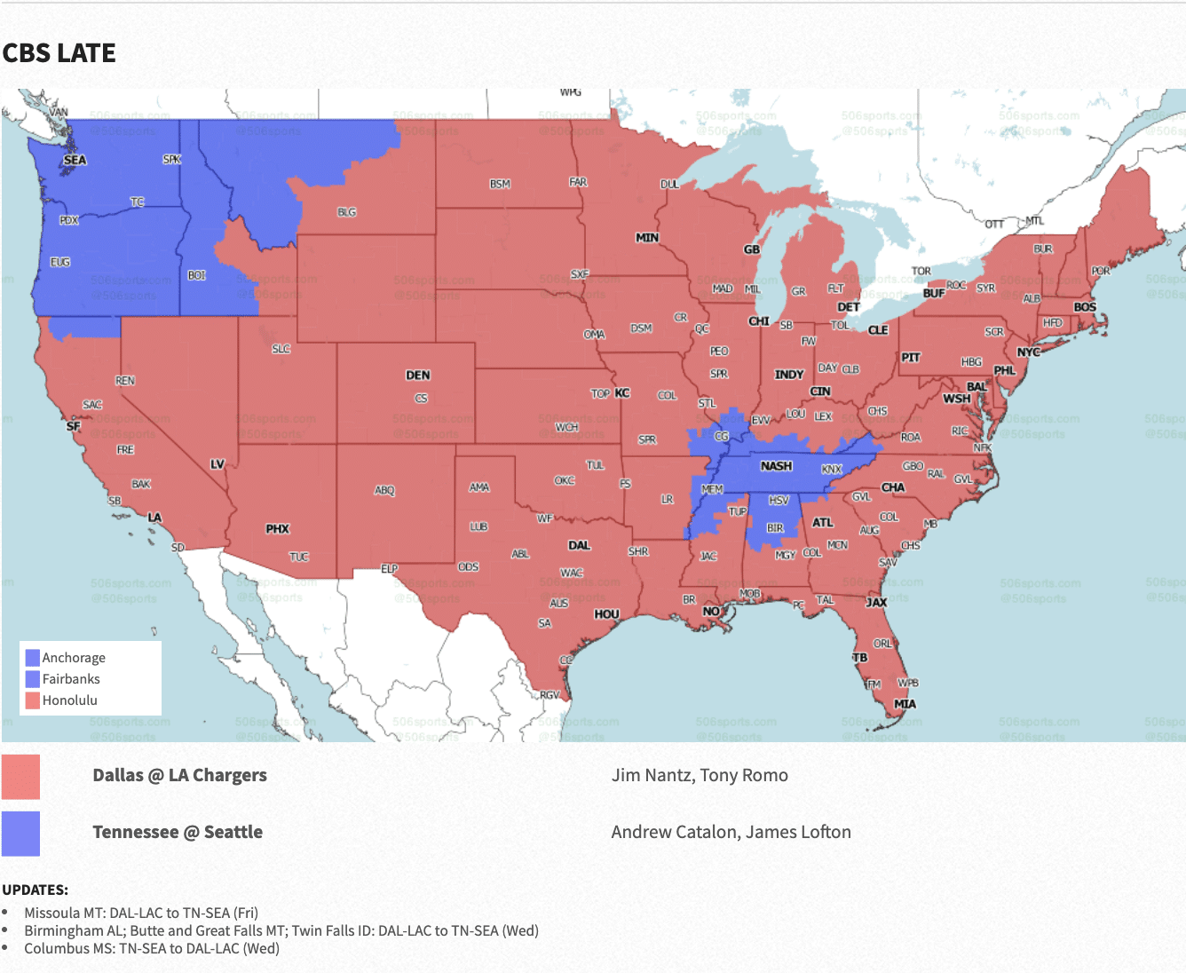 NFL Week 2 Coverage Maps
