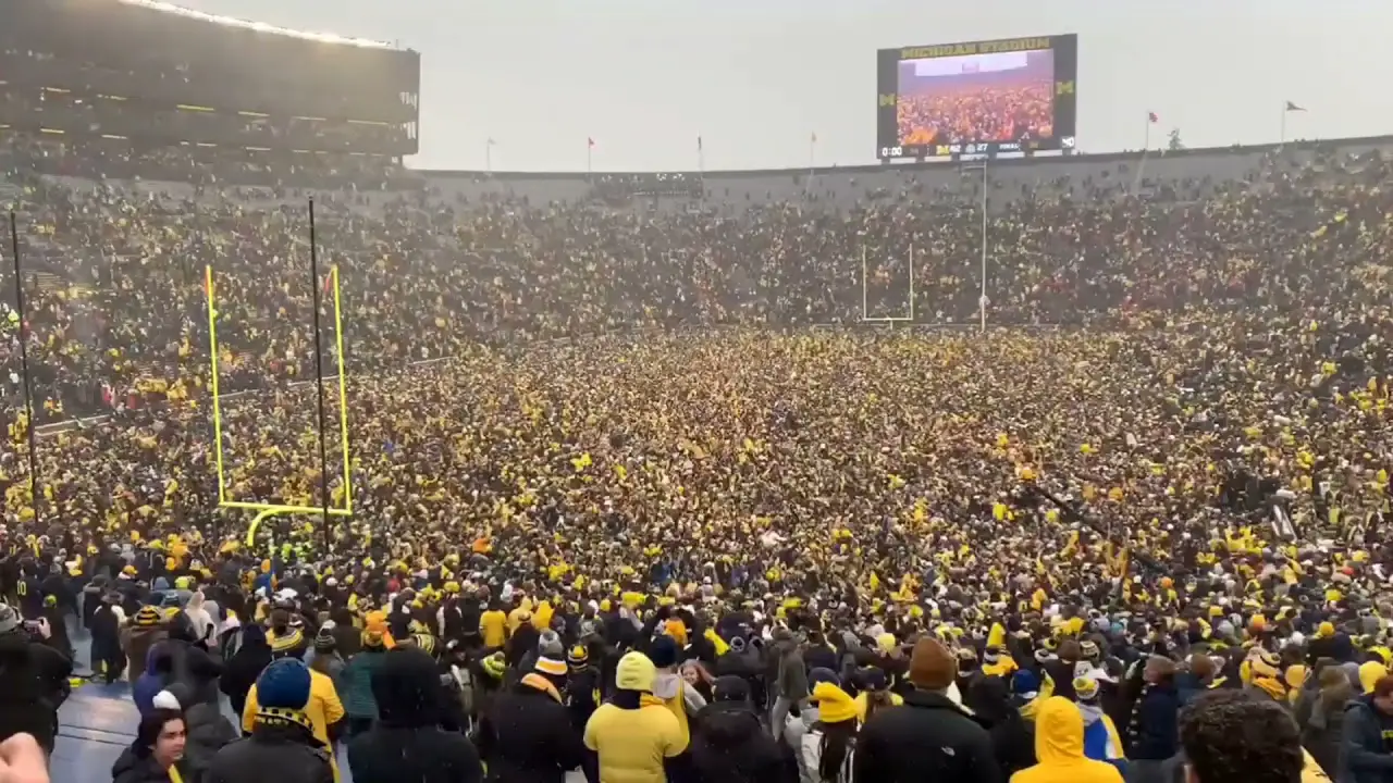 Video emerges of Michigan fans storming field, singing Mr. Brightside