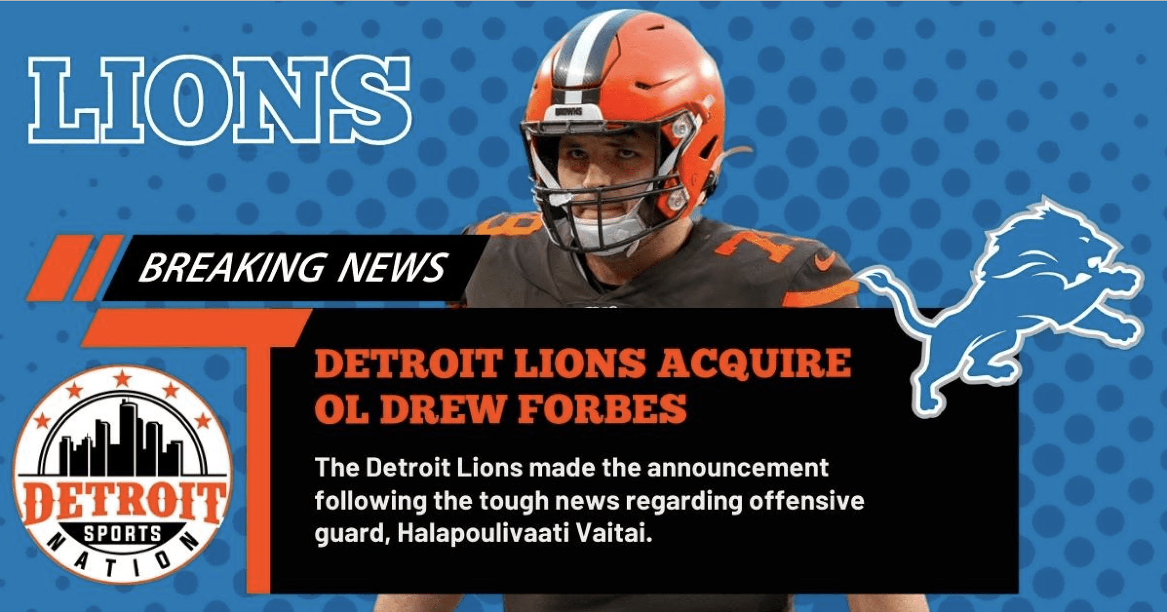 Drew Forbes Detroit Lions