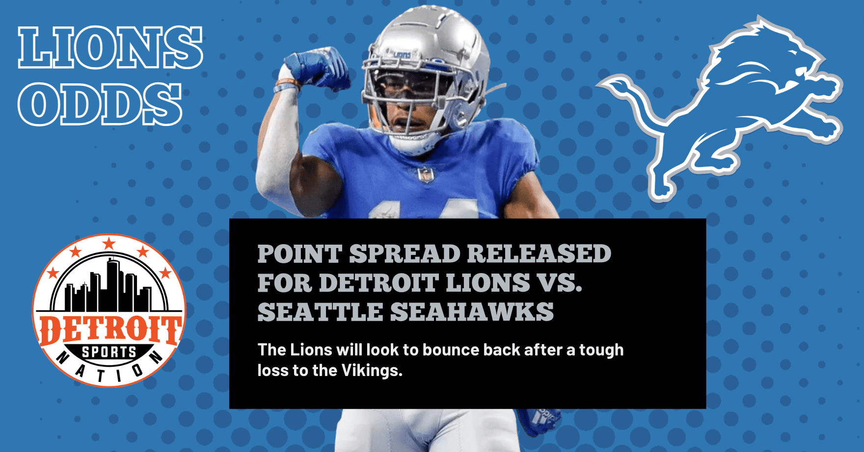 Point spread released for Detroit Lions vs. Seattle Seahawks