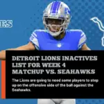 Detroit Lions Inactives List Seahawks