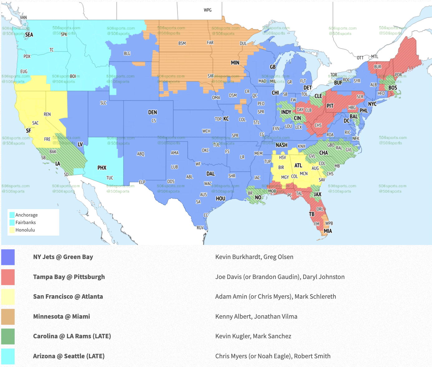NFL Week 6 Coverage Maps