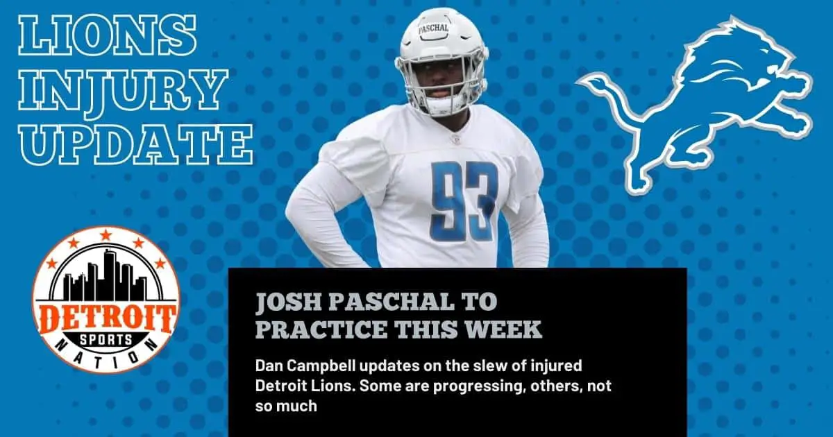 Lions injury update – Josh Paschal, Jacobs return, others not as optimistic