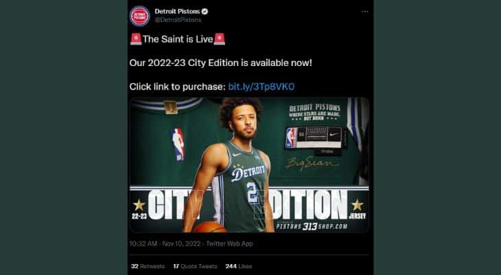 Detroit Pistons: Green City Edition Jerseys released To Honor St. Cecila  Basketball Gym 2022 - Detroit Sports Nation