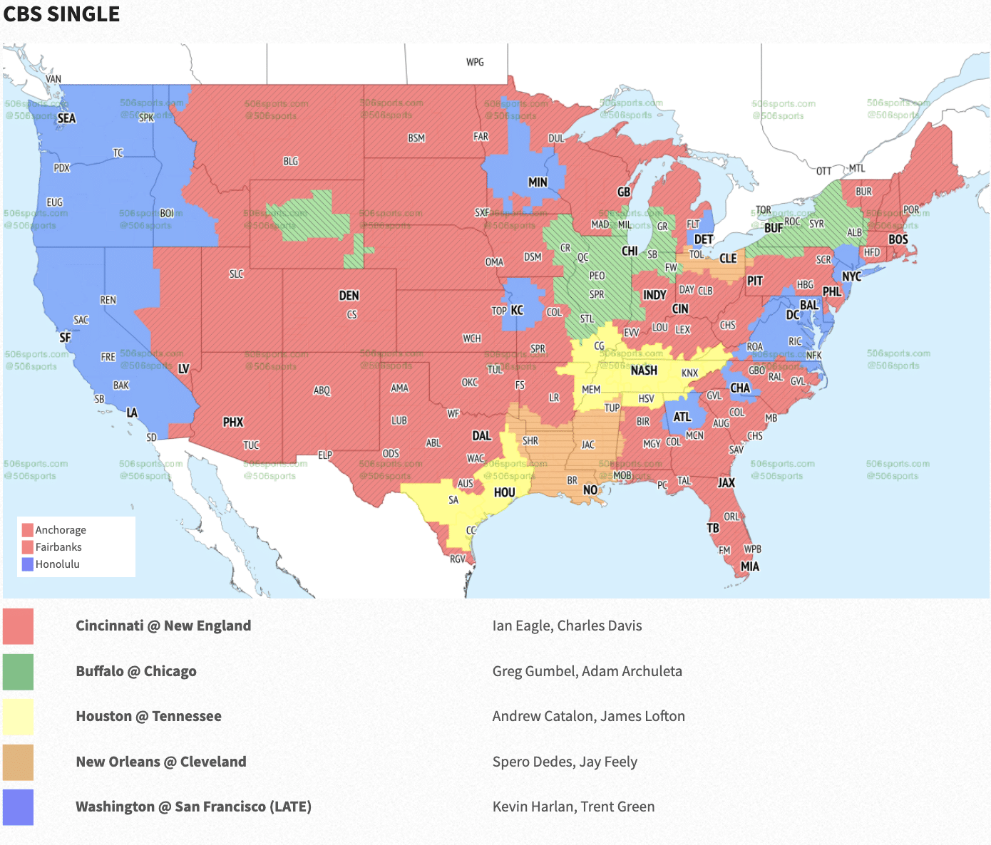 NFL Week 16 Coverage Maps