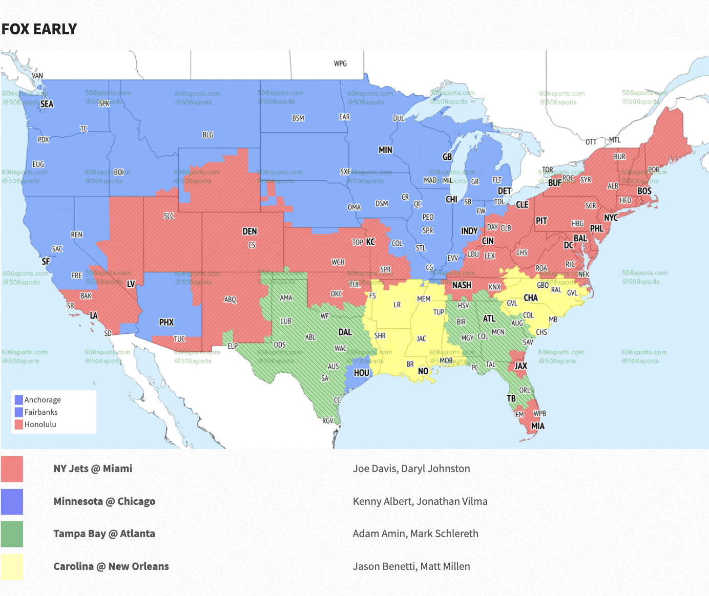 NFL Week 18 Coverage Maps