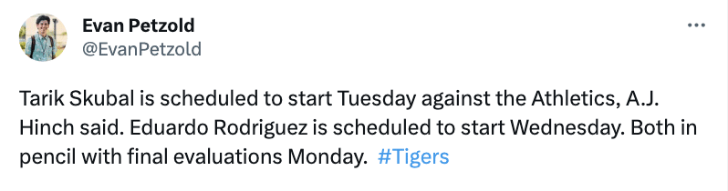 Eduardo Rodriguez,Tarik Skubal,Detroit Tigers