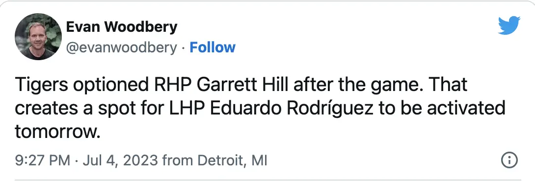 Garrett Hill Detroit Tigers