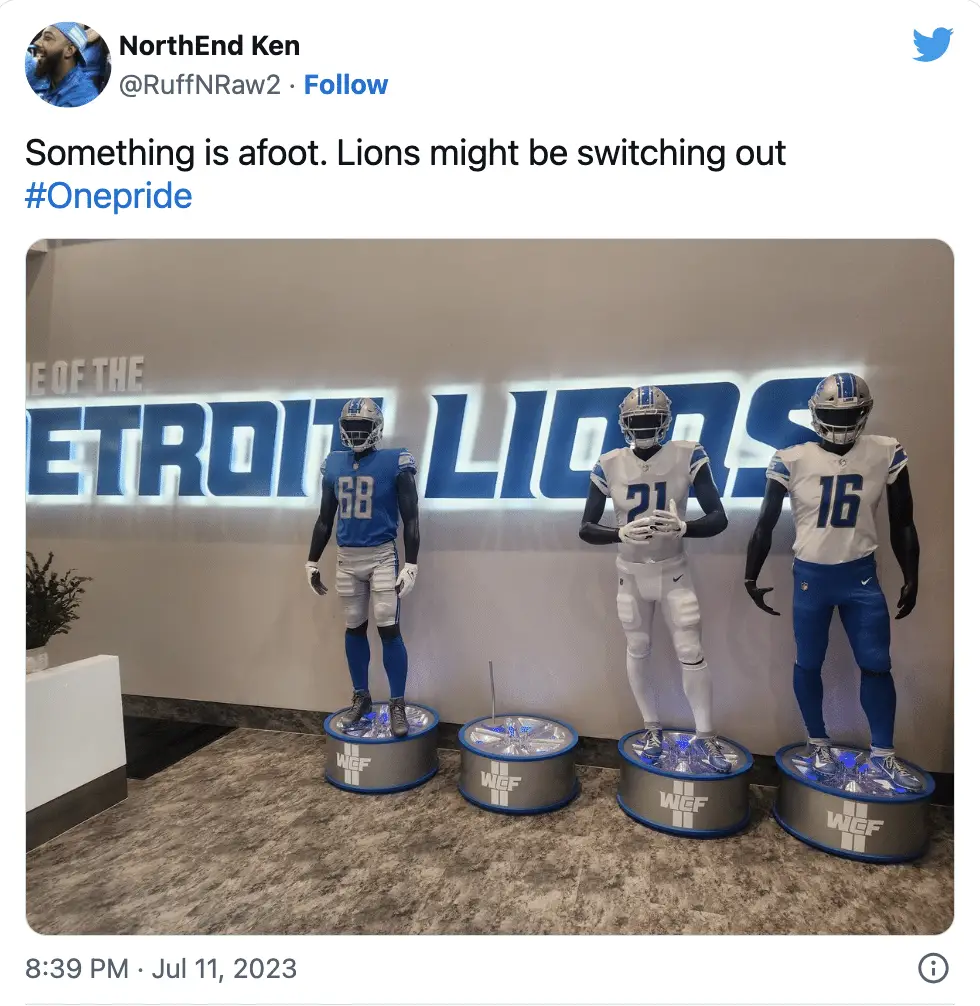 Detroit Lions missing jersey