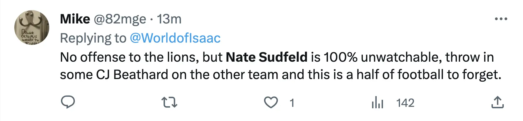Detroit Lions fans destroy Nate Sudfeld
