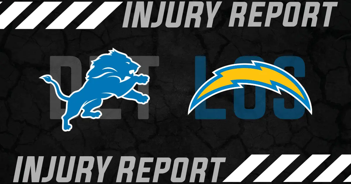 Detroit Lions Injury Report Detroit Lions Week 10 Inactives List