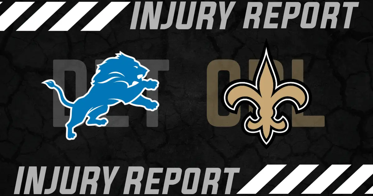 Detroit Lions Injury Report: 1 Players ruled OUT, 1 DOUBTFUL for matchup vs. Saints