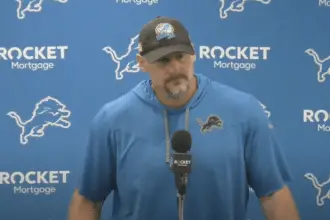 Dan Campbell reveals key to beating Kansas City Chiefs Dan Campbell has message for Jared Goff why it's hard to play against Aidan Hutchinson injury update on Taylor Decker