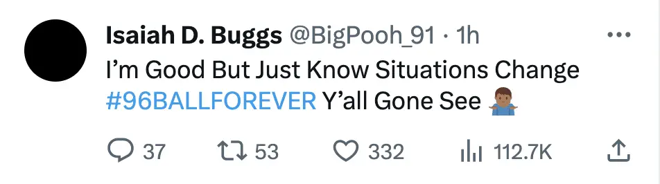 Isaiah Buggs cryptic message