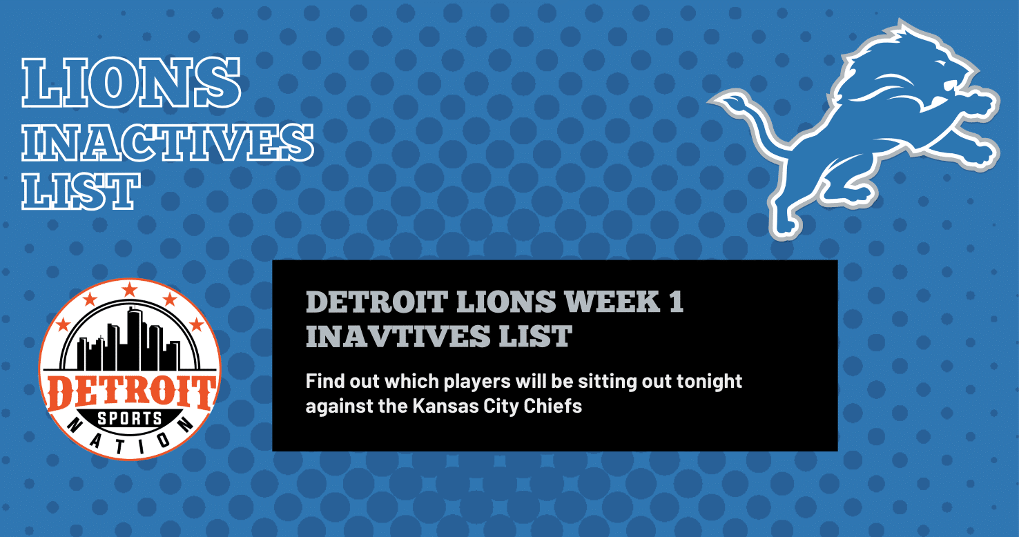 Detroit Lions Week 1 Inactives List