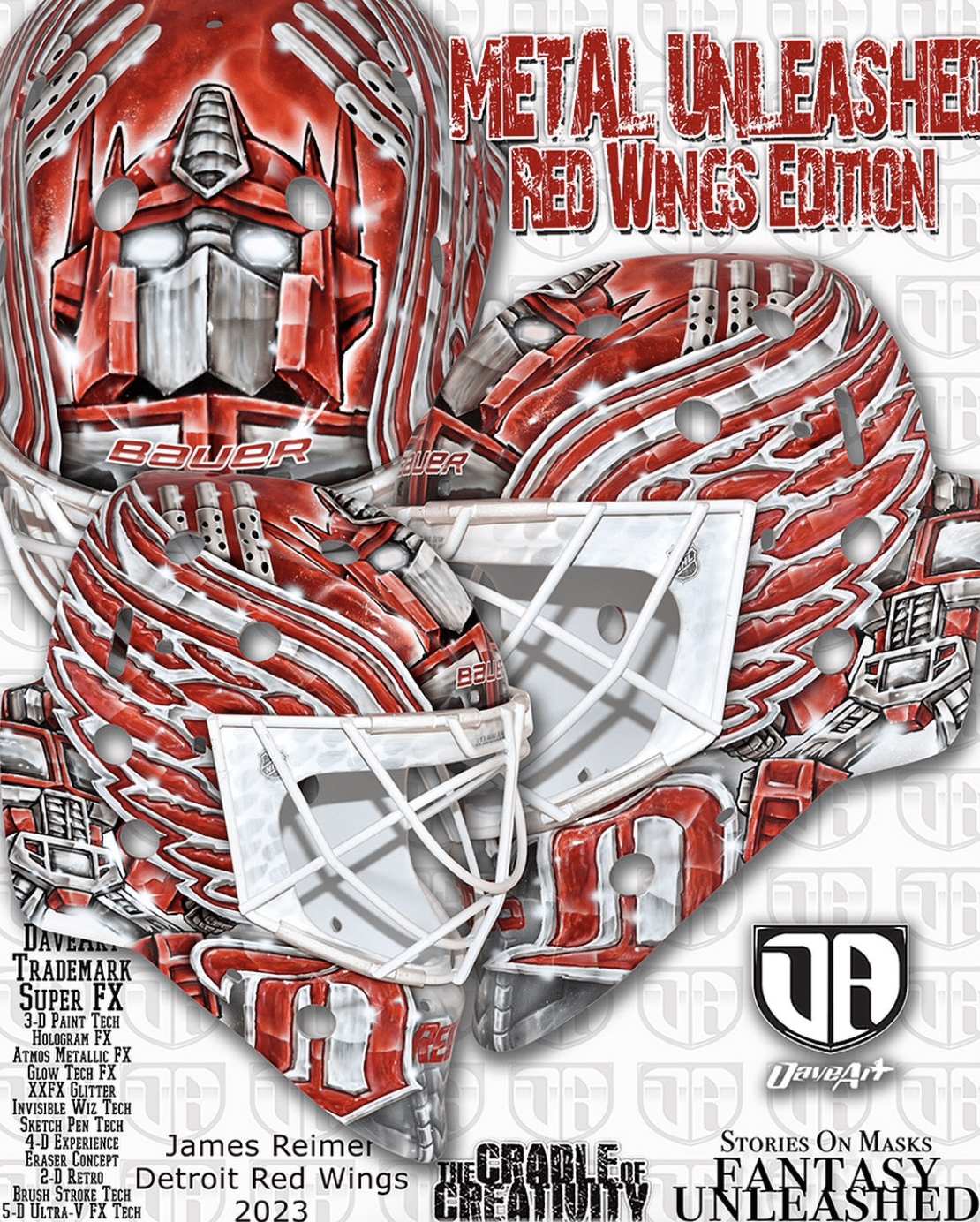 James Reimer Unveils Epic Mask, Detroit Red Wings