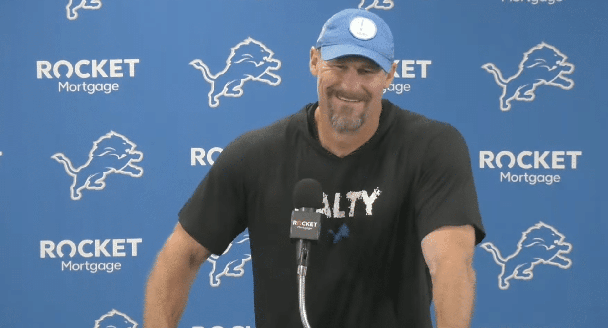 Dan Campbell says Sunday Night Football Dan Campbell shows his cards Detroit Lions are not scared Dan Campbell gives injury update 3 players Dan Cambell decides on Texas A&M Dan Campbell has funny reaction to Jared Goff Dan Campbell says he is ready