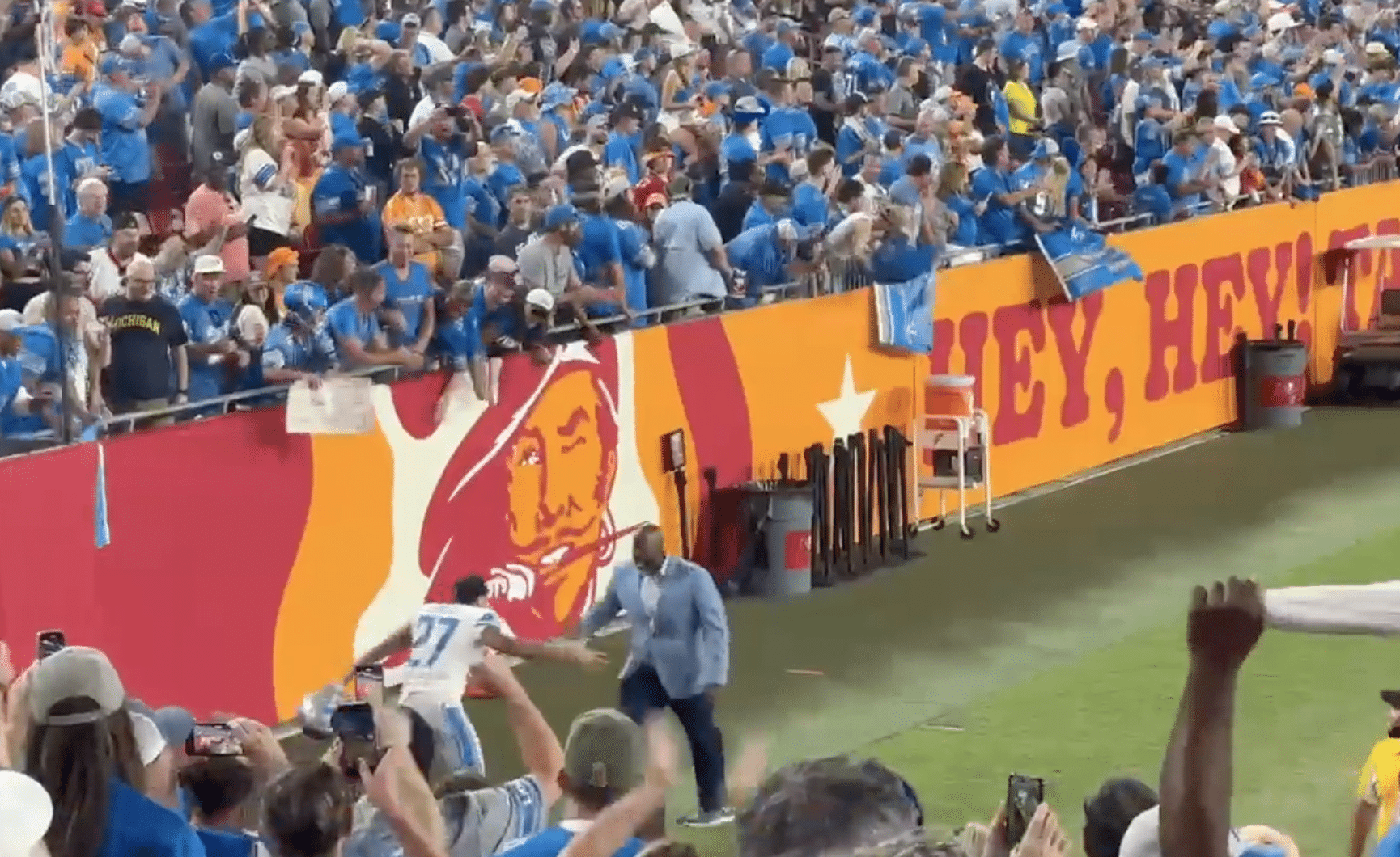 Brad Holmes goes crazy with Detroit Lions fans