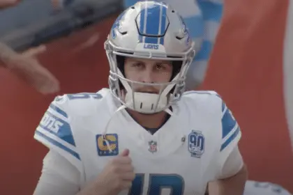 Detroit Lions starting offense Jared Goff Pro Football Focus Grade Detroit Lions PFF grades vs. Chargers Detroit Lions starting offense Jared Goff on balling out Jared Goff says Detroit Lions are not satisfied Jared Goff takes to social media