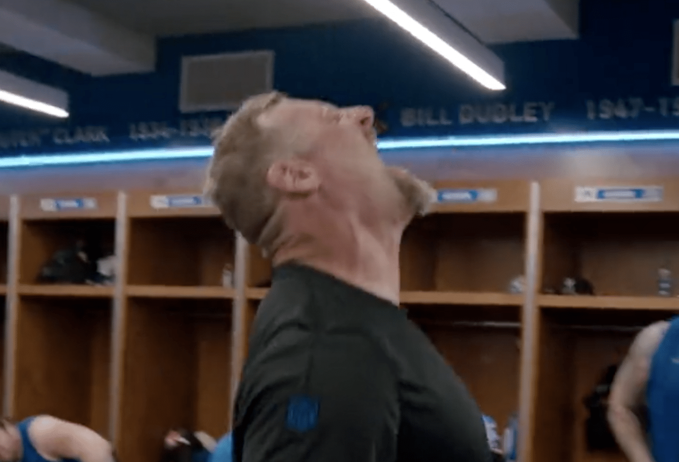 Detroit Lions Locker Room Celebration Dan Campbell is fired up NFC North Champions