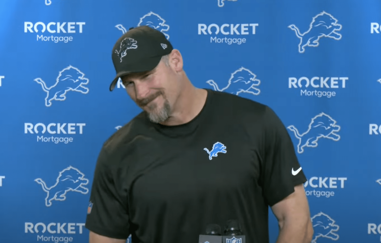 Dan Campbell to reporter Dan Campbell has message for Detroit Lions fans Dan Campbell to Detroit Lions Doubters Dan Campbell wins award Dan Campbell was the best head coach in the NFL