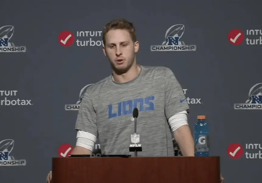 Jared Goff opens up about playoff win
