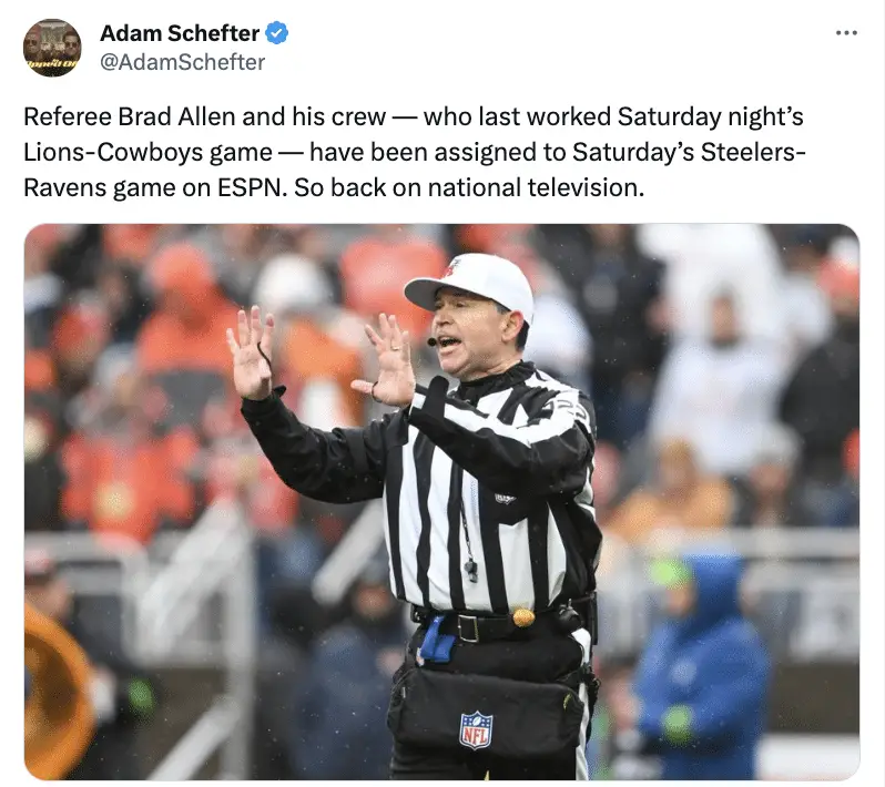 NFL Referee Brad Allen,Screwing Detroit Lions