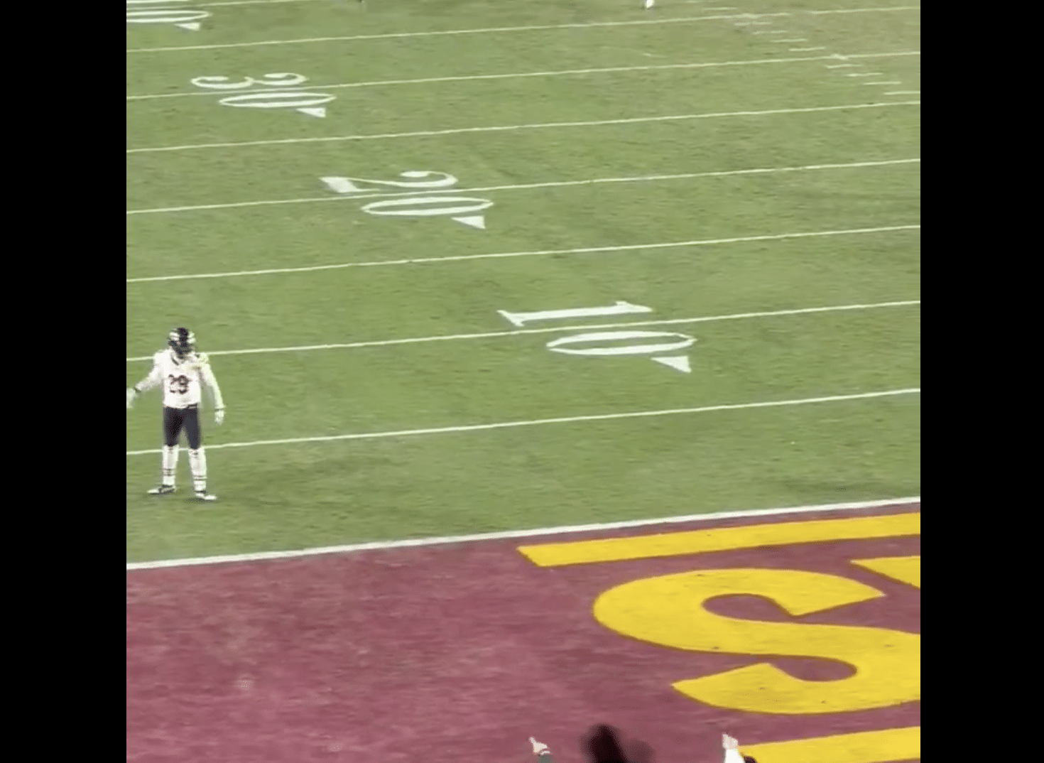 Viral video shows Bears CB Tyrique Stevenson taunting Commanders fans before Epic Hail Mary