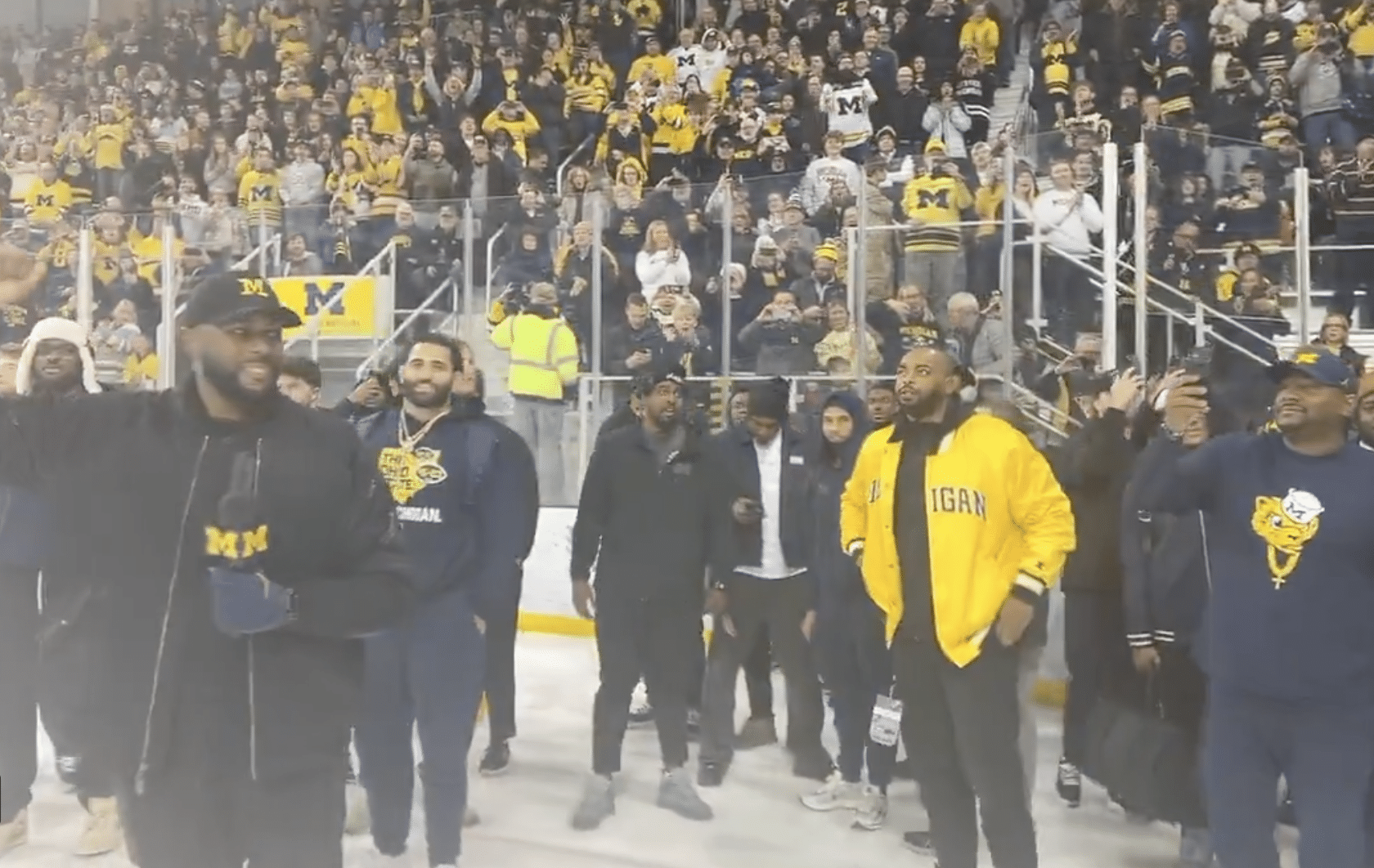 Michigan Football Team Celebrates at Yost After Beating Ohio State