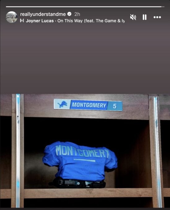 David Montgomery Instagram post meaning