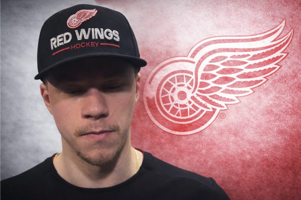 Lucas Raymond Red Wings reaction