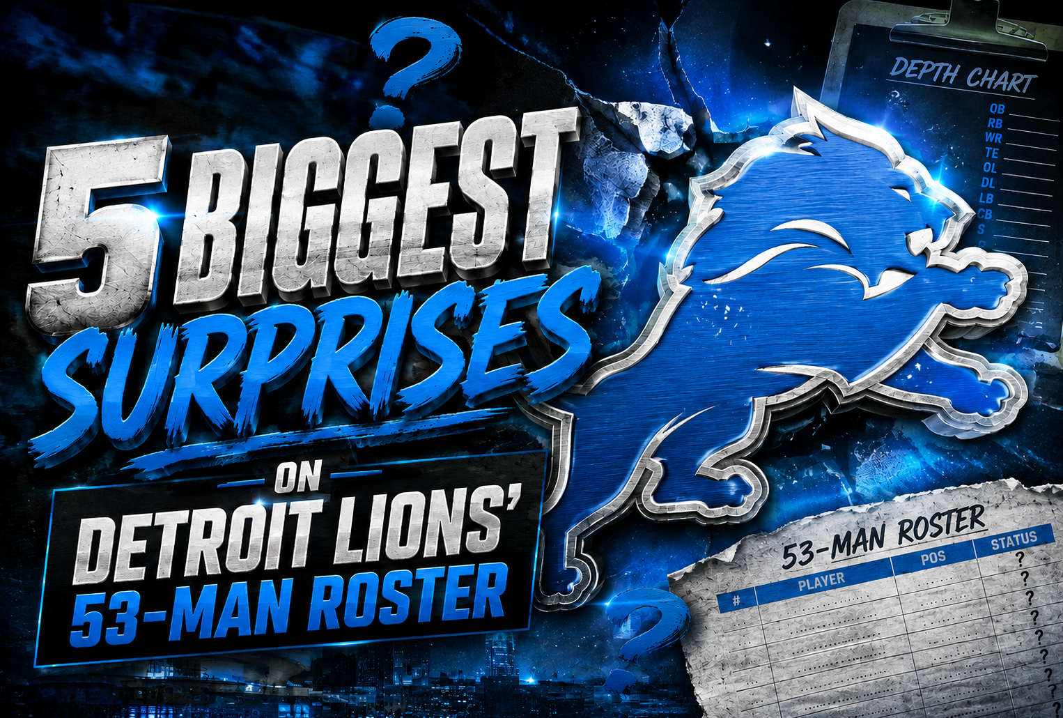 Detroit Lions 53-man roster surprises