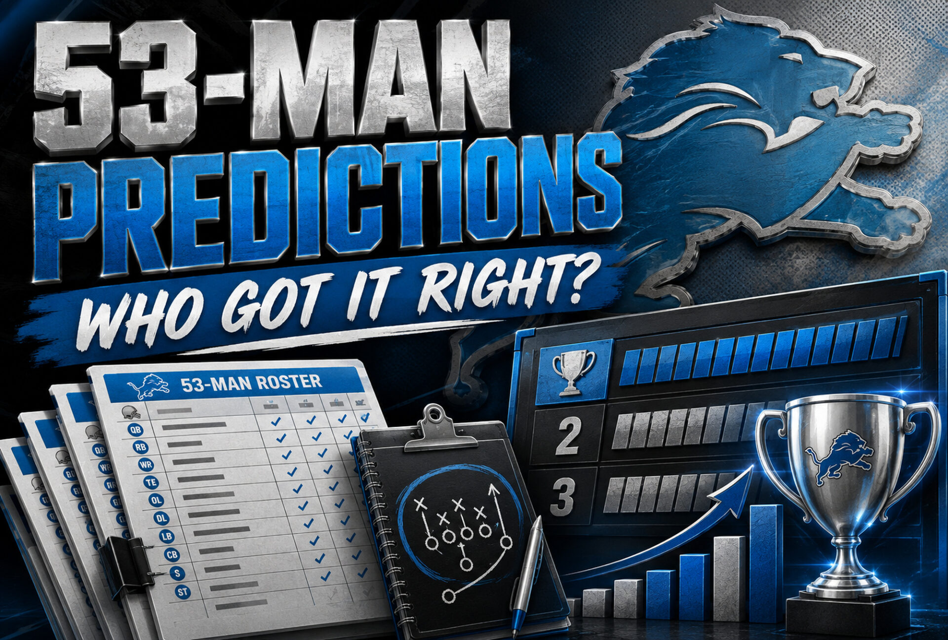 Three Writers Tie for Best Lions 53-Man Roster Prediction