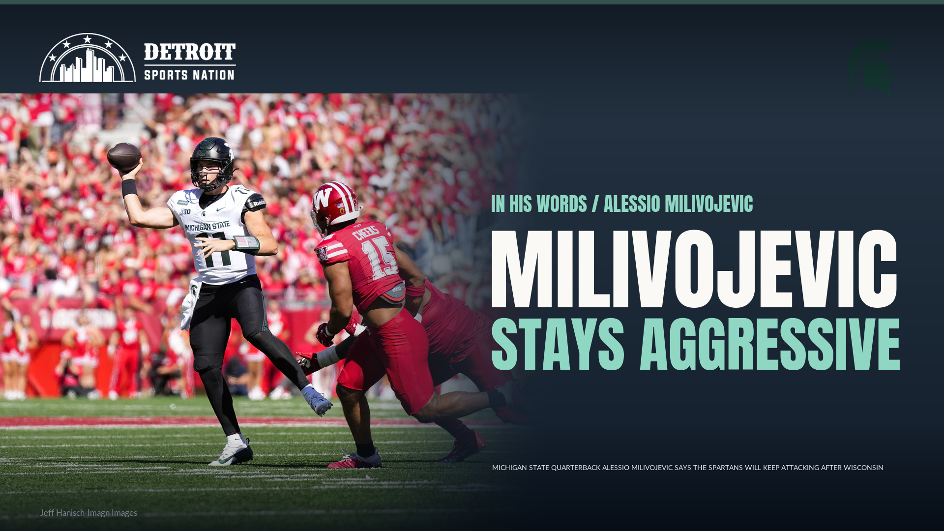 Featured graphic presenting Alessio Milivojevic and his statement about staying aggressive.