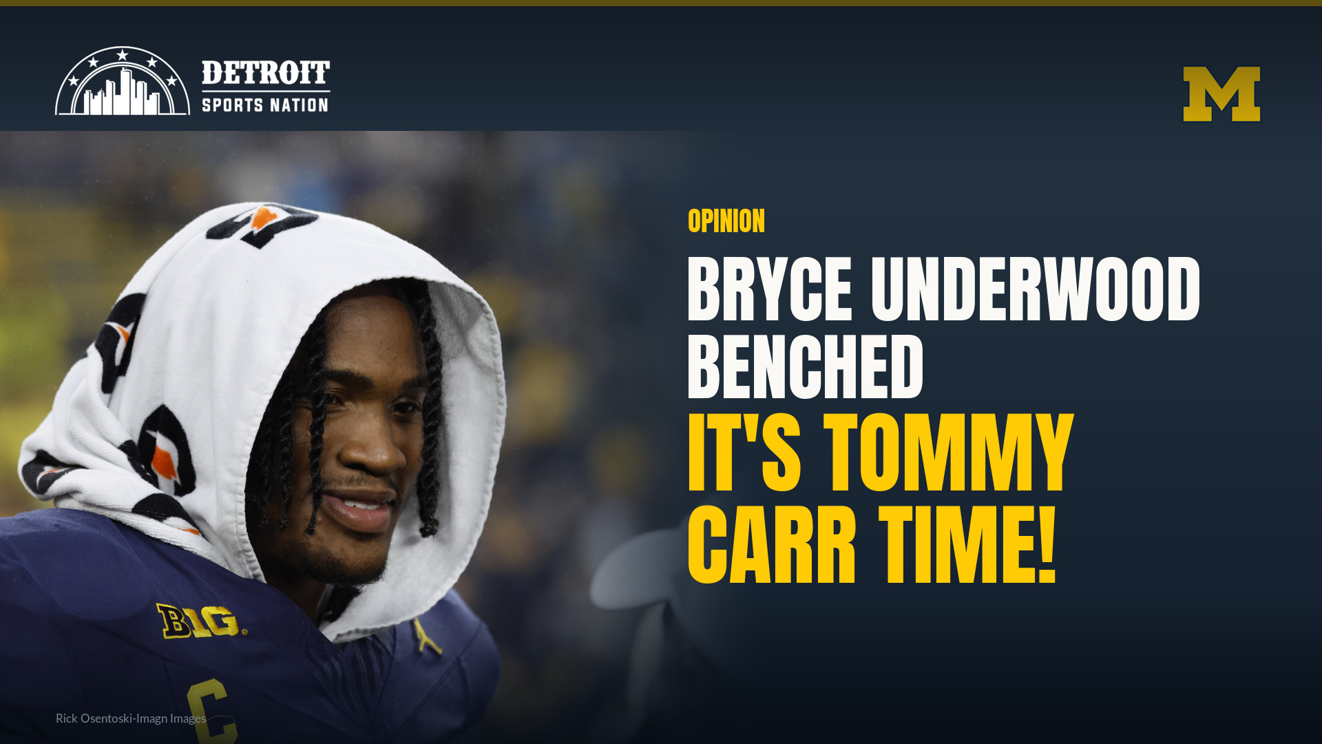 Upset Visual Bryce Underwood Benched, Michigan Wolverines Start Tommy Carr