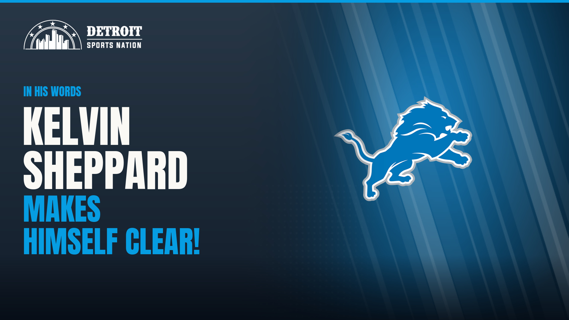 Getting Out Video Call Kelvin Sheppard Calls Out Detroit Lions Back Seven