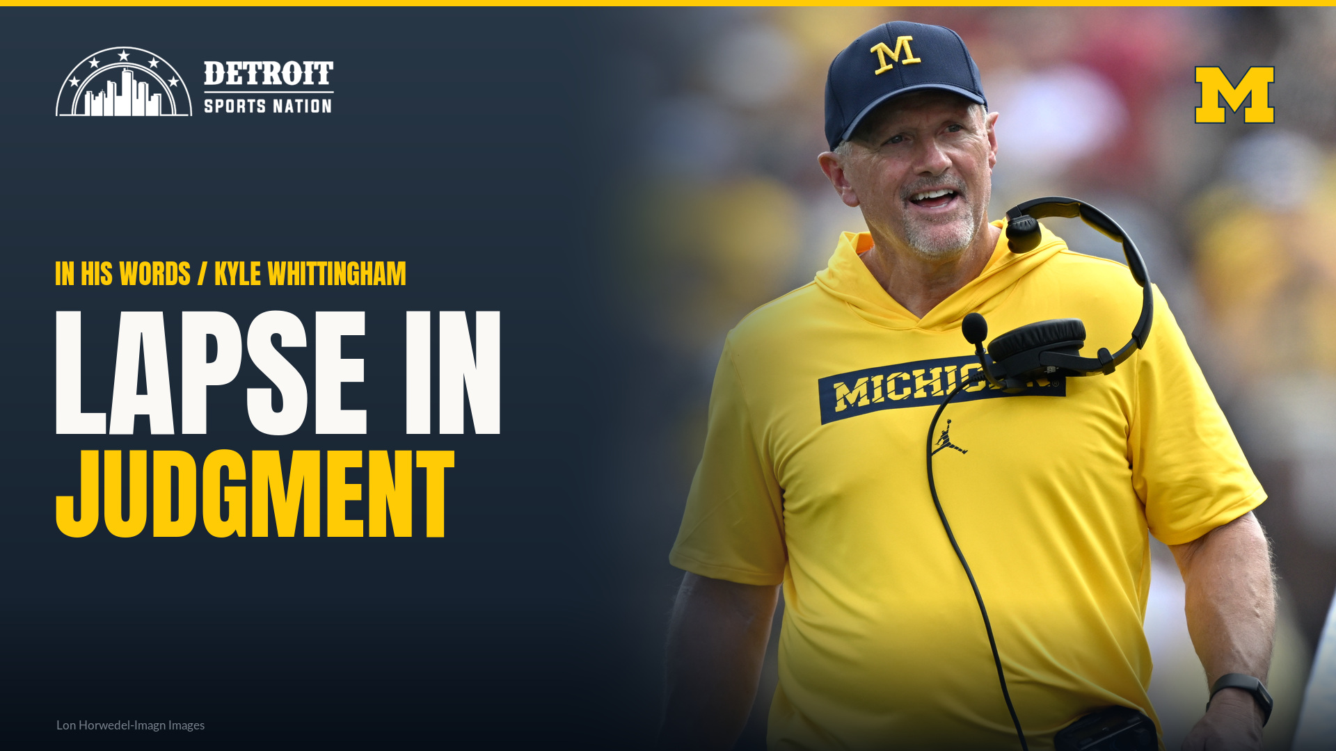 Kyle Whittingham on the Michigan sideline after defending tight end Zack Marshall over leaked texts