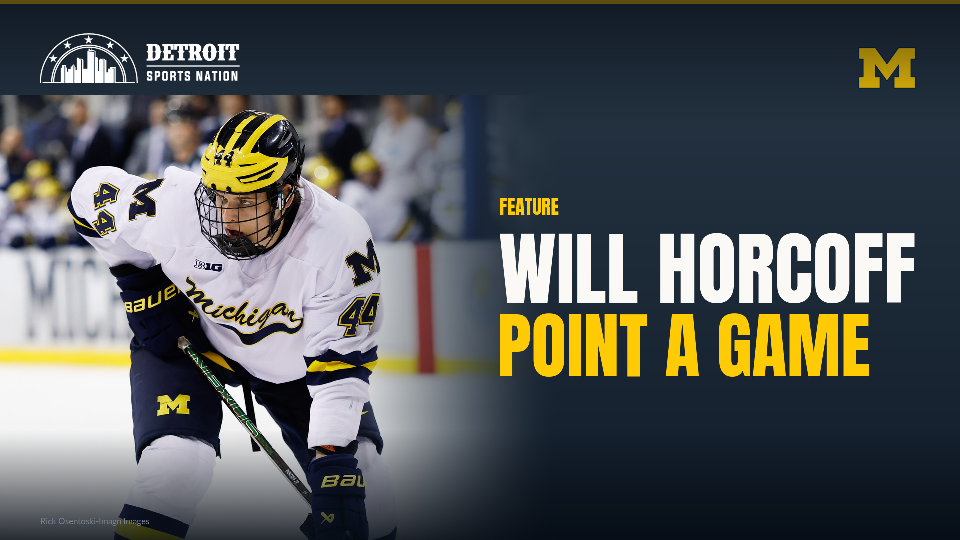 Will Horcoff skating for the Michigan Wolverines hockey team