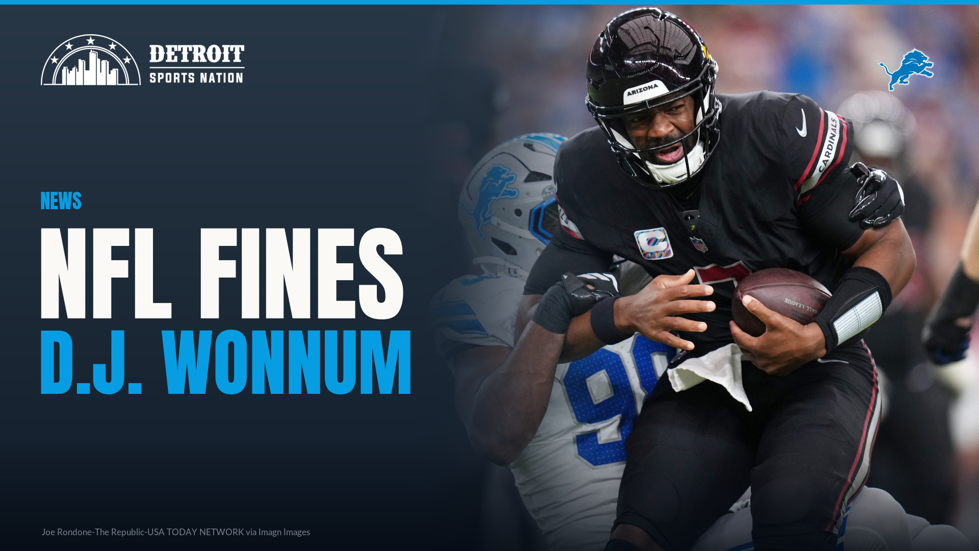 Upset Visual NFL Fines Detroit Lions Defensive End D.J. Wonnum $12,611