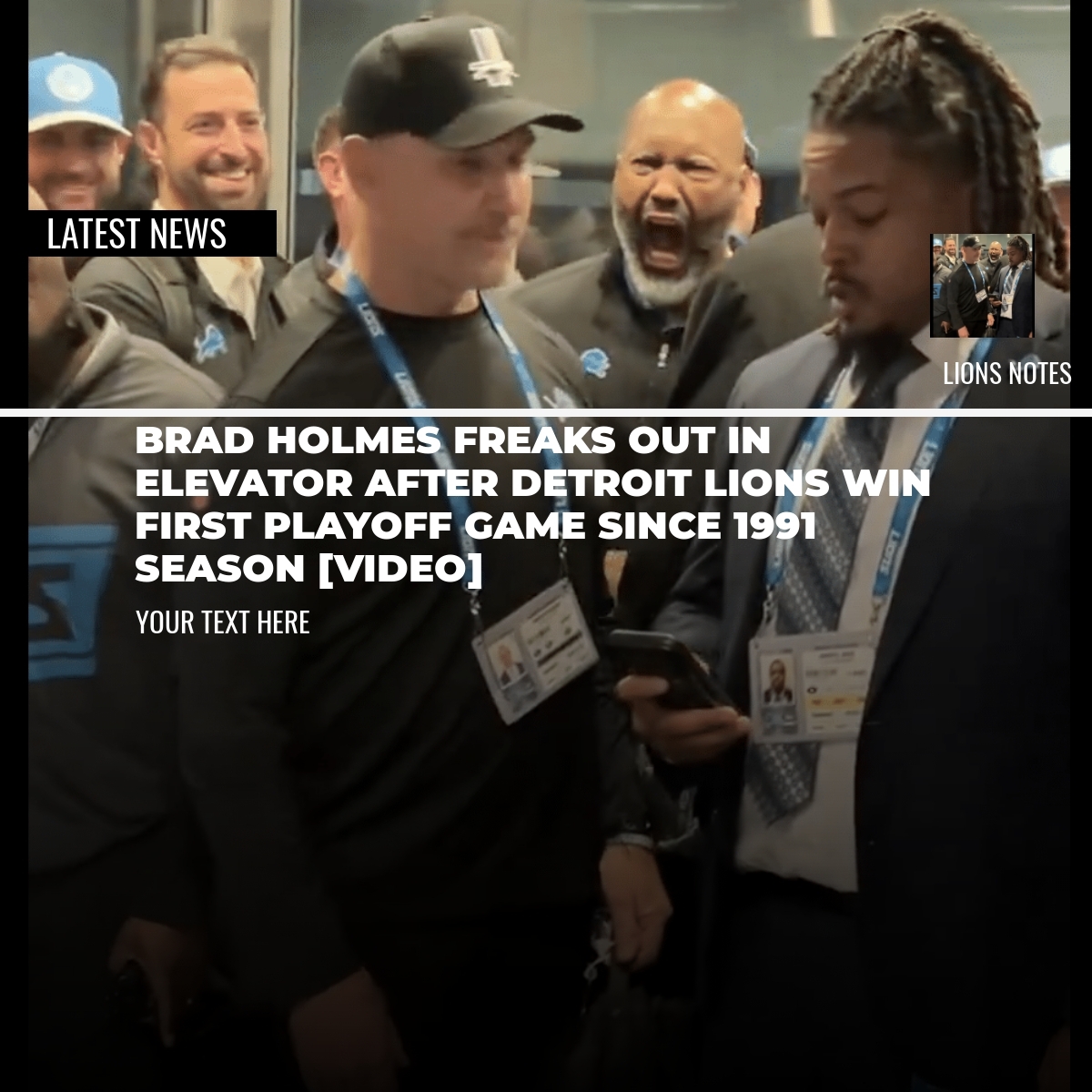 Brad Holmes Freaks Out In Elevator After Detroit Lions Win First ...